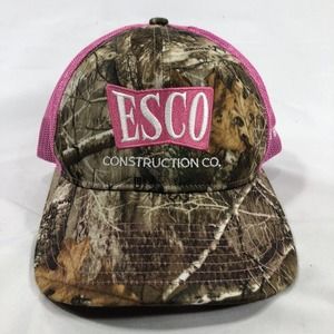 ESCO Construction Snapback Hat Camo Cap Pink Mesh by Richardson Realtree OSFM